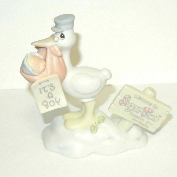 Precious Moments SUGAR TOWN Stork with Baby Sam “I - Picture 5 of 10